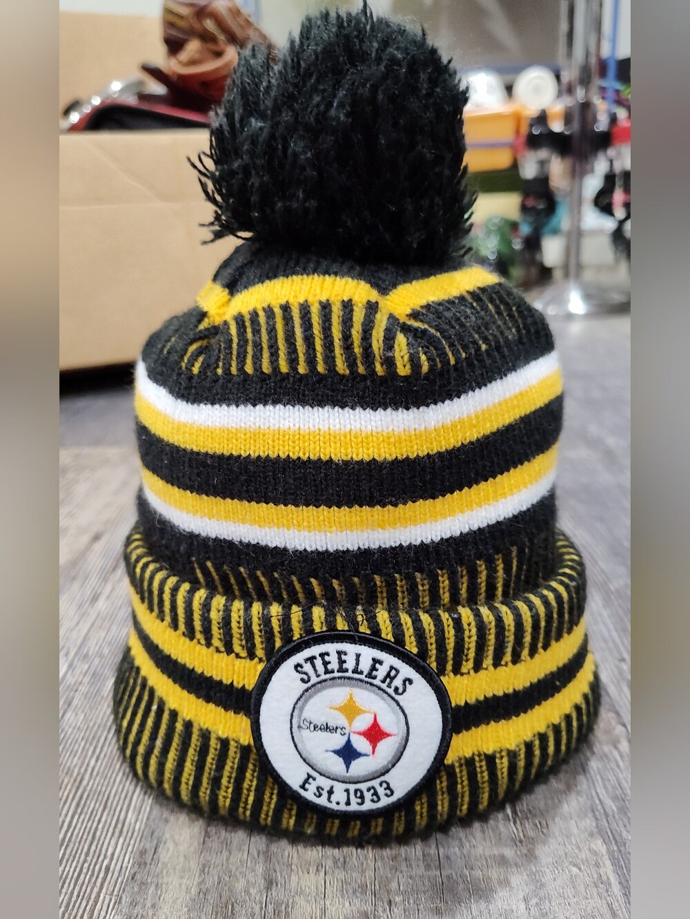 Pittsburgh Steelers 100 Year Anniv. New Era Beanie Knit Hat Cap, fleece lined OS